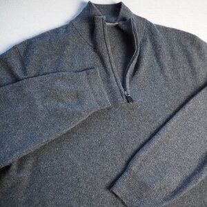 Jos A Bank Traveler’s Collection 100% Cashmere 1/4 Zip Sweater Men’s L – Defect